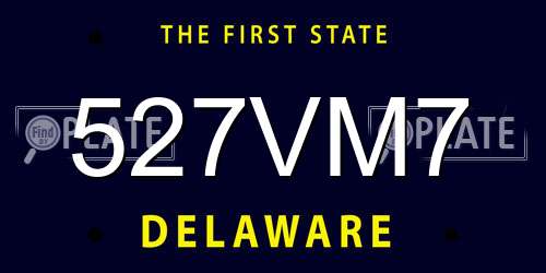 527VM7 Delaware License Plate