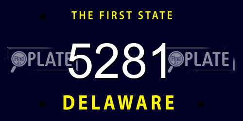 5281 Delaware License Plate