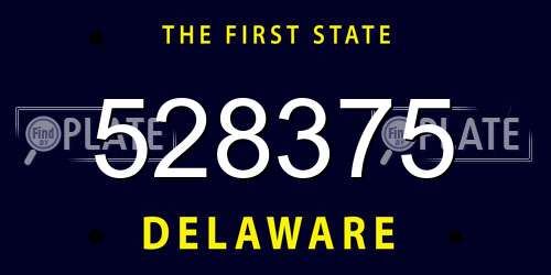 528375 Delaware License Plate