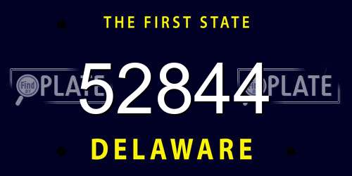 52844 Delaware License Plate