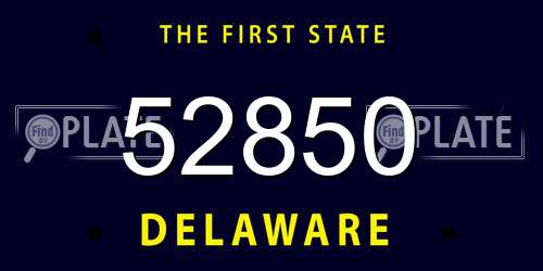 52850 Delaware License Plate