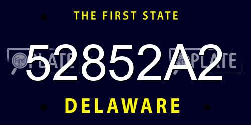 52852A2 Delaware License Plate