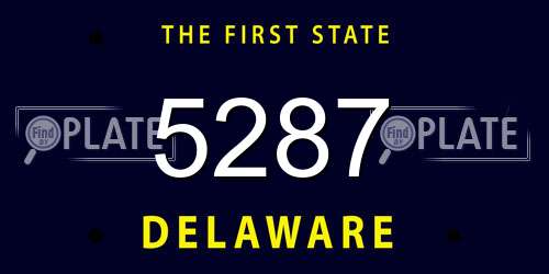 5287 Delaware License Plate