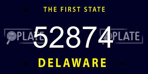 52874 Delaware License Plate