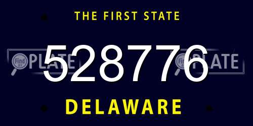528776 Delaware License Plate