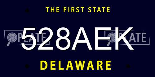 528AEK Delaware License Plate
