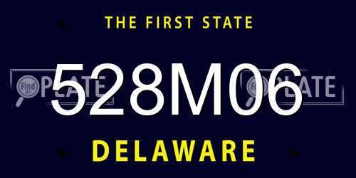 528M06 Delaware License Plate