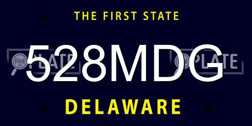 528MDG Delaware License Plate