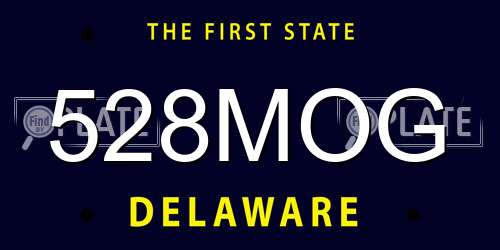 528MOG Delaware License Plate