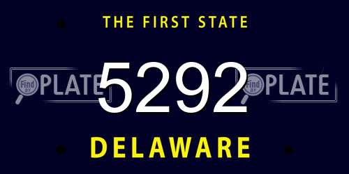 5292 Delaware License Plate