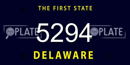 5294 Delaware License Plate