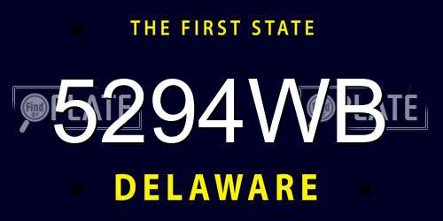 5294WB Delaware License Plate