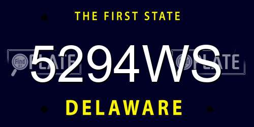 5294WS Delaware License Plate