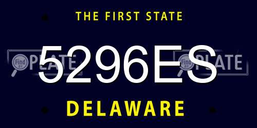 5296ES Delaware License Plate