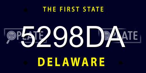 5298DA Delaware License Plate