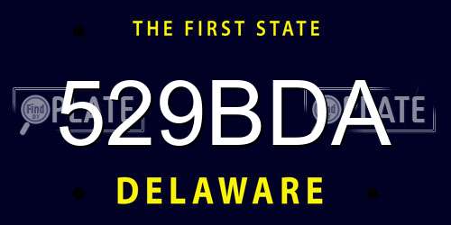 529BDA Delaware License Plate