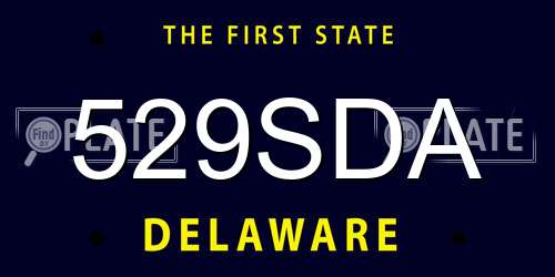 529SDA Delaware License Plate