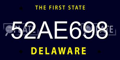 52AE698 Delaware License Plate