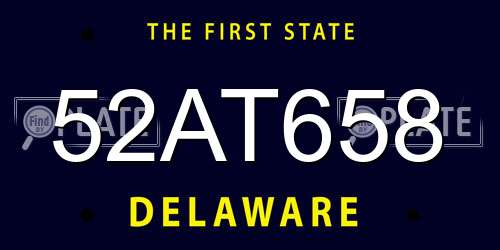 52AT658 Delaware License Plate