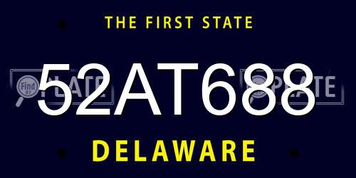 52AT688 Delaware License Plate