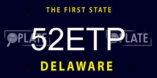 52ETP Delaware License Plate