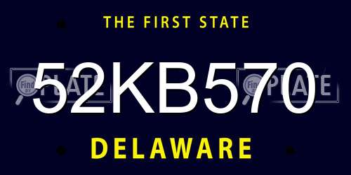 52KB570 Delaware License Plate