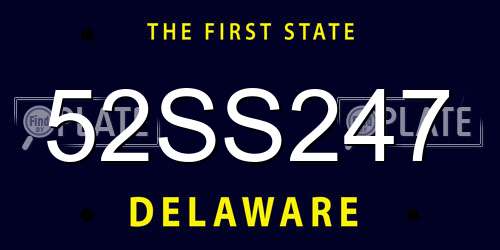 52SS247 Delaware License Plate