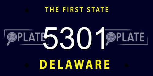 5301 Delaware License Plate