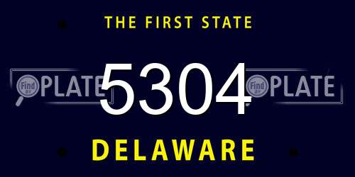 5304 Delaware License Plate