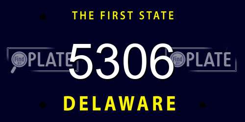 5306 Delaware License Plate