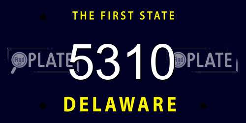 5310 Delaware License Plate