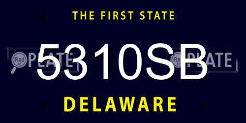 5310SB Delaware License Plate