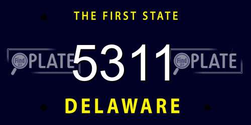 5311 Delaware License Plate