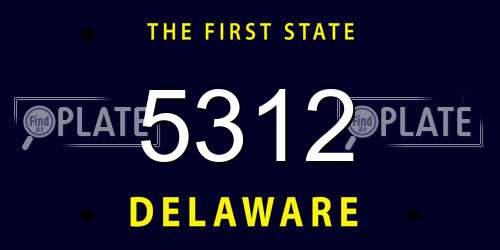 5312 Delaware License Plate