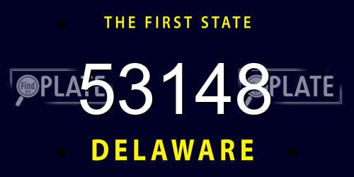 53148 Delaware License Plate