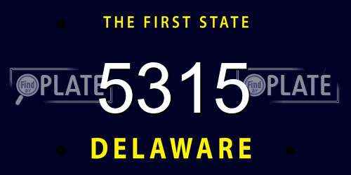 5315 Delaware License Plate