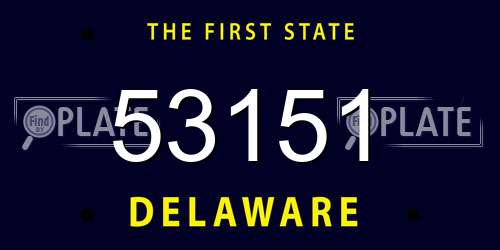53151 Delaware License Plate