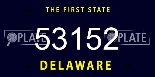 53152 Delaware License Plate