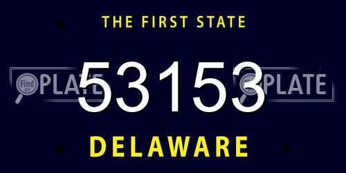 53153 Delaware License Plate