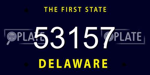 53157 Delaware License Plate