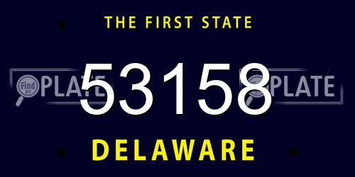 53158 Delaware License Plate