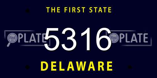 5316 Delaware License Plate