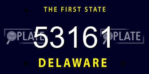 53161 Delaware License Plate
