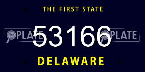 53166 Delaware License Plate