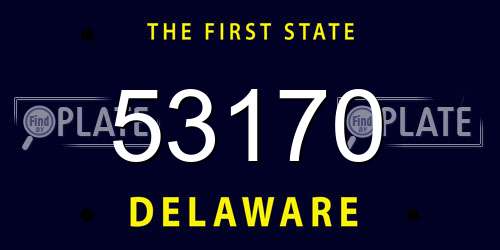 53170 Delaware License Plate
