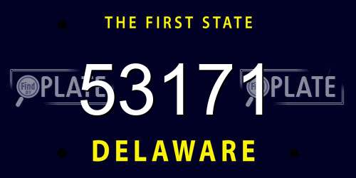 53171 Delaware License Plate