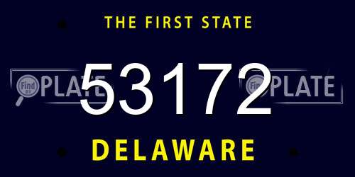 53172 Delaware License Plate