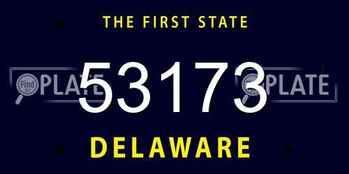 53173 Delaware License Plate