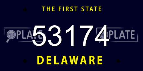 53174 Delaware License Plate