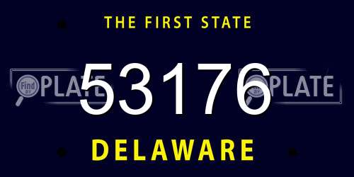 53176 Delaware License Plate